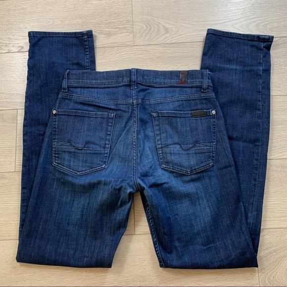 7 for All Mankind Slimmy Weightless Denim Dark Wash Jeans - Picture 7 of 16